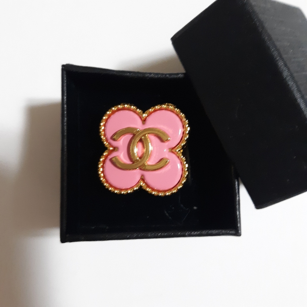 Authentic Chanel button ring